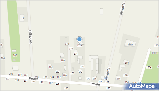 Łosia Wólka, Prosta, 172a, mapa Łosia Wólka