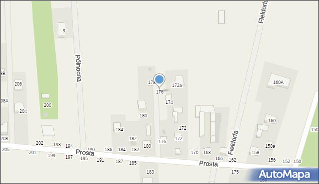 Łosia Wólka, Prosta, 176, mapa Łosia Wólka