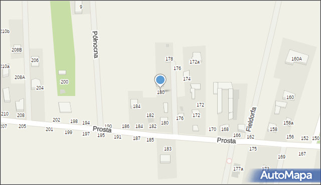Łosia Wólka, Prosta, 180, mapa Łosia Wólka