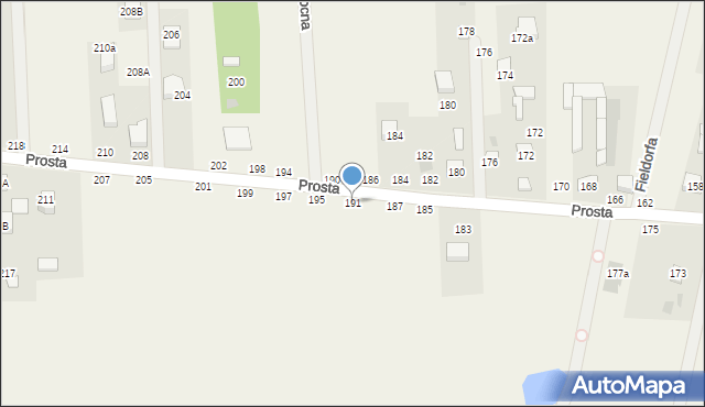 Łosia Wólka, Prosta, 191, mapa Łosia Wólka