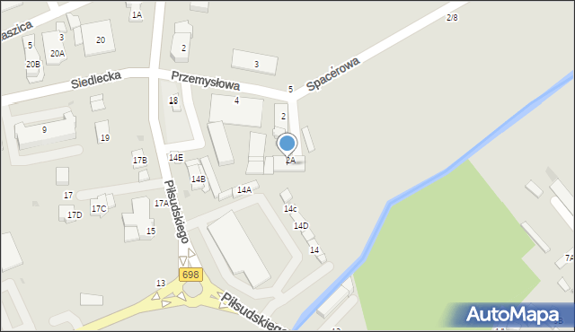 Łosice, Przemysłowa, 6A, mapa Łosice