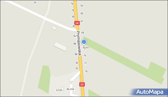 Łowicz, Prymasowska, 73, mapa Łowicza