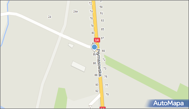 Łowicz, Prymasowska, 84, mapa Łowicza