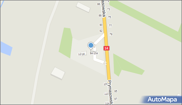 Łowicz, Prymasowska, 94/104, mapa Łowicza