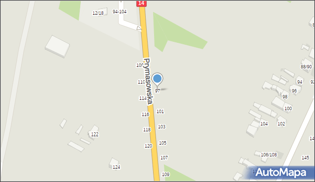 Łowicz, Prymasowska, 97, mapa Łowicza