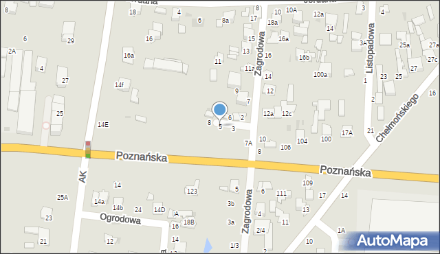 Łowicz, Przelotna, 5, mapa Łowicza