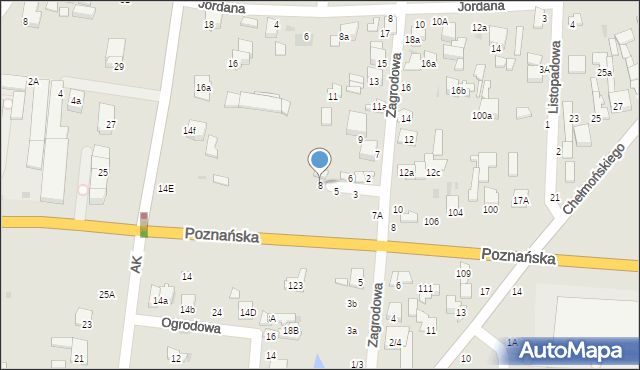 Łowicz, Przelotna, 8, mapa Łowicza