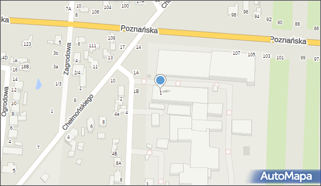 Łowicz, Przemysłowa, 1, mapa Łowicza