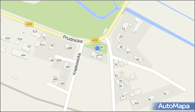 Łowkowice, Prudnicka, 17, mapa Łowkowice