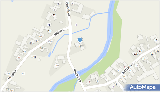 Łowkowice, Prudnicka, 2, mapa Łowkowice