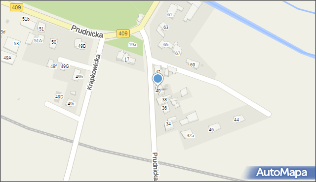 Łowkowice, Prudnicka, 40, mapa Łowkowice