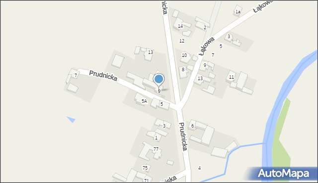 Łowkowice, Prudnicka, 9, mapa Łowkowice