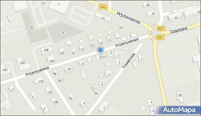 Lubawa, Przemysłowa, 5, mapa Lubawa