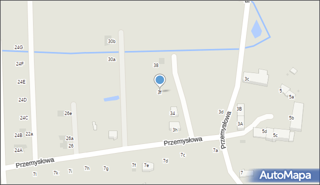 Lubin, Przemysłowa, 3f, mapa Lubin