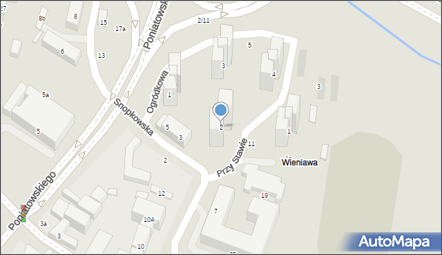 Lublin, Przy Stawie, 2, mapa Lublina