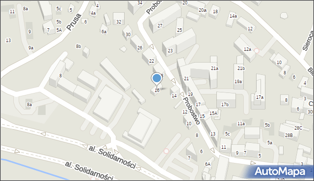 Lublin, Probostwo, 16, mapa Lublina