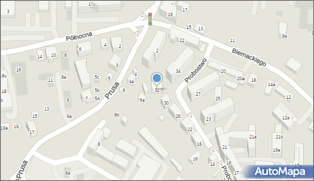 Lublin, Probostwo, 32, mapa Lublina