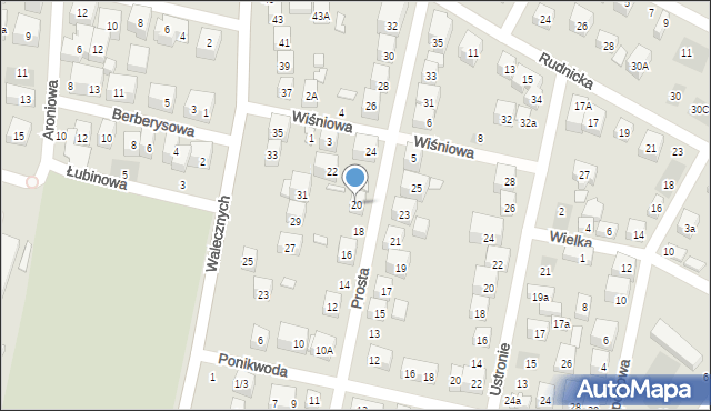Lublin, Prosta, 20, mapa Lublina