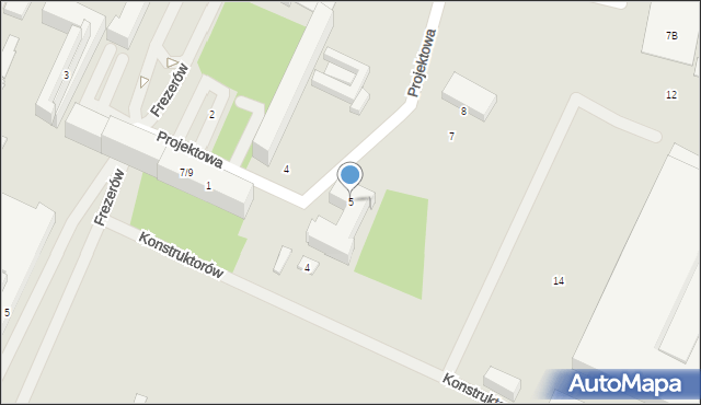 Lublin, Projektowa, 5, mapa Lublina