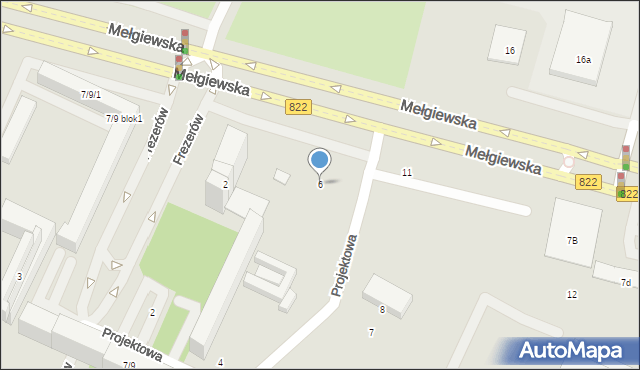 Lublin, Projektowa, 6, mapa Lublina