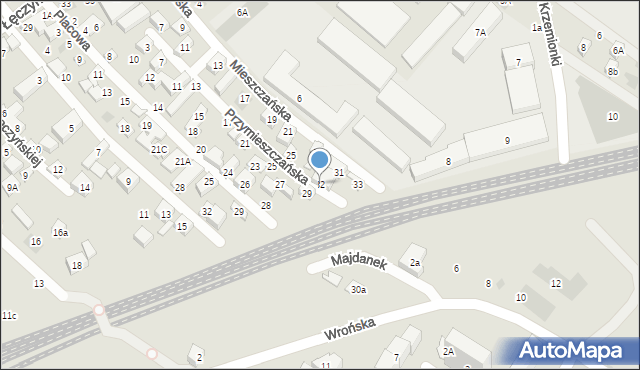 Lublin, Przymieszczańska, 32, mapa Lublina