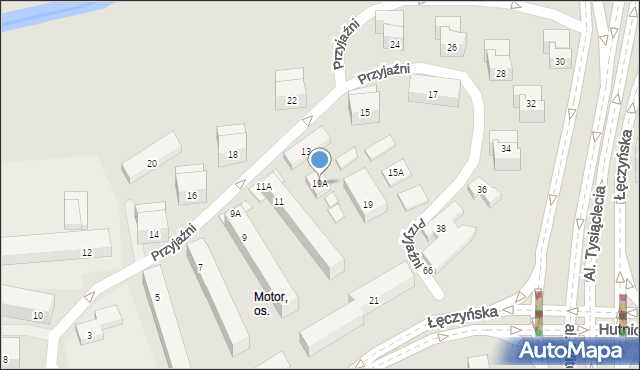 Lublin, Przyjaźni, 19A, mapa Lublina