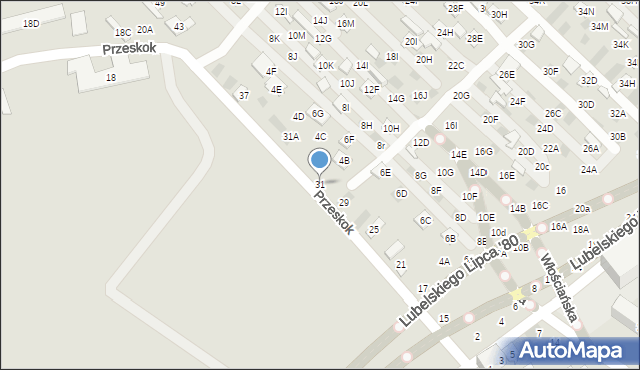 Lublin, Przeskok, 31, mapa Lublina