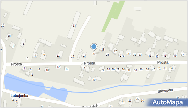 Lubojenka, Prosta, 21, mapa Lubojenka