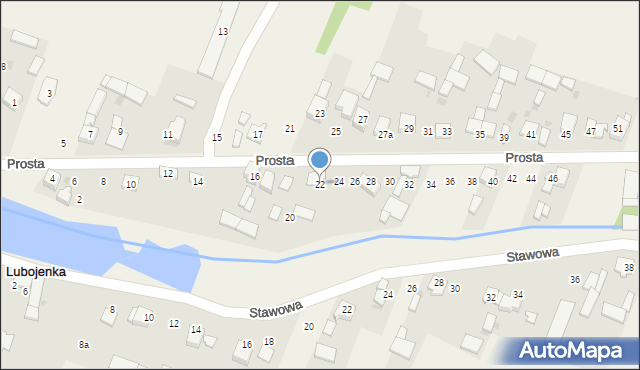 Lubojenka, Prosta, 22, mapa Lubojenka
