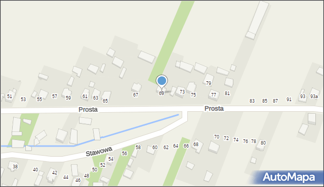 Lubojenka, Prosta, 69, mapa Lubojenka