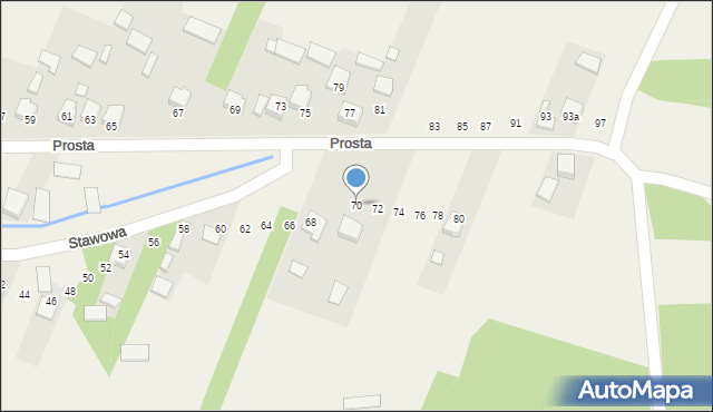 Lubojenka, Prosta, 70, mapa Lubojenka