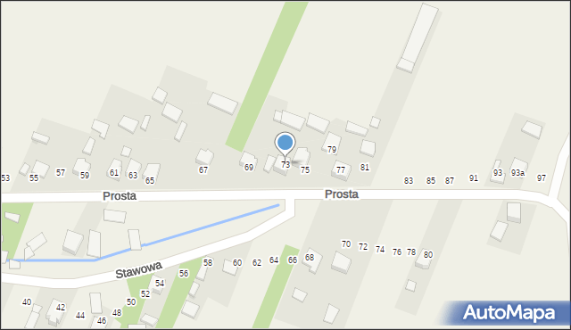 Lubojenka, Prosta, 73, mapa Lubojenka