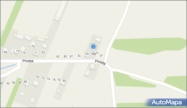 Lubojenka, Prosta, 93a, mapa Lubojenka