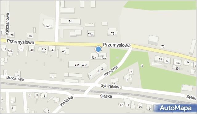 Lubsko, Przemysłowa, 41b, mapa Lubsko