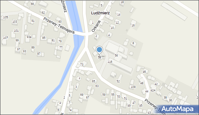 Ludźmierz, Przerwy-Tetmajera Kazimierza, 58, mapa Ludźmierz