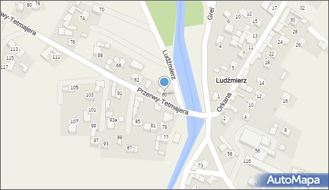 Ludźmierz, Przerwy-Tetmajera Kazimierza, 60, mapa Ludźmierz