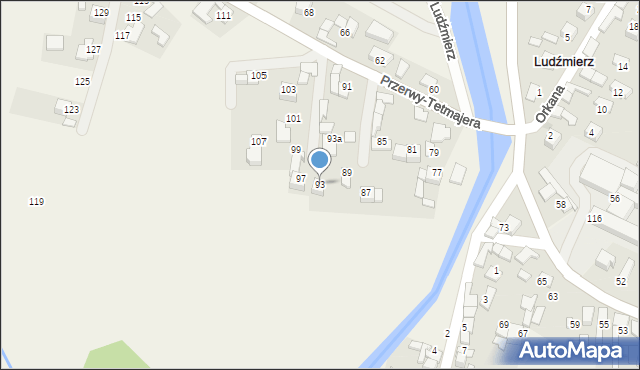 Ludźmierz, Przerwy-Tetmajera Kazimierza, 93, mapa Ludźmierz