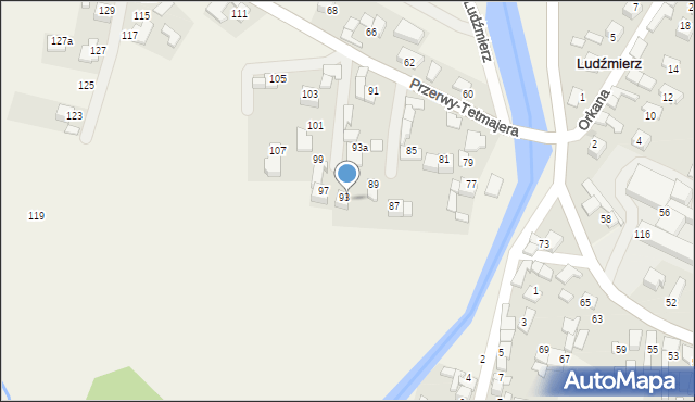 Ludźmierz, Przerwy-Tetmajera Kazimierza, 95, mapa Ludźmierz