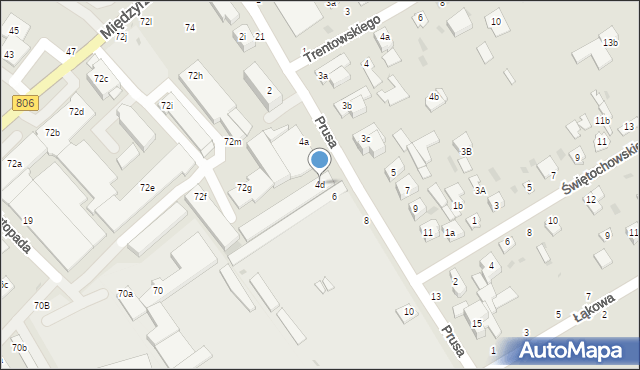 Łuków, Prusa Bolesława, 4d, mapa Łuków