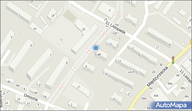 Łuków, Przechodnia, 10, mapa Łuków