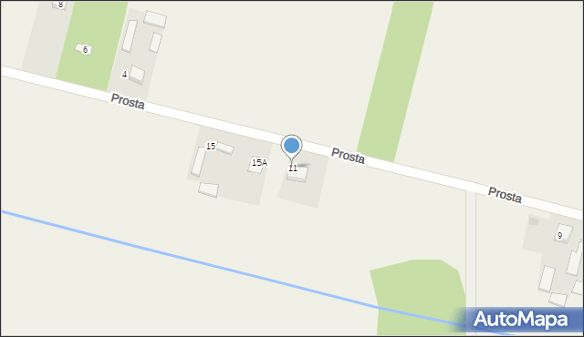 Łysiny, Prosta, 11, mapa Łysiny