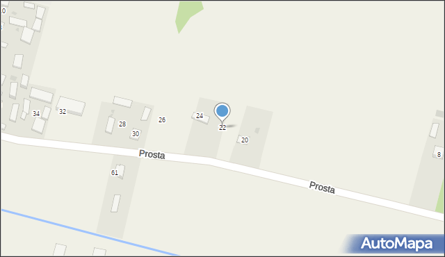Łysiny, Prosta, 22, mapa Łysiny