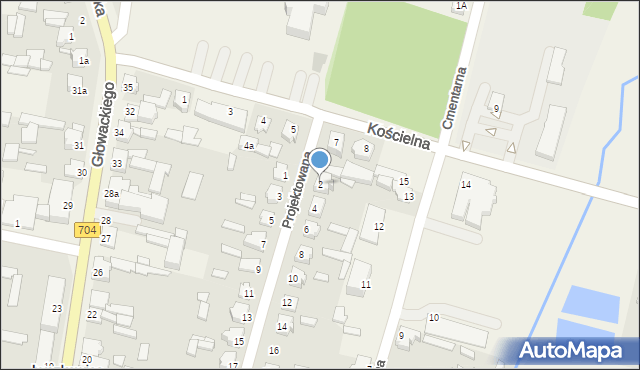 Łyszkowice, Projektowana, 2, mapa Łyszkowice
