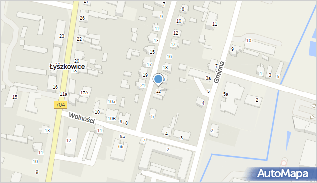 Łyszkowice, Projektowana, 22, mapa Łyszkowice