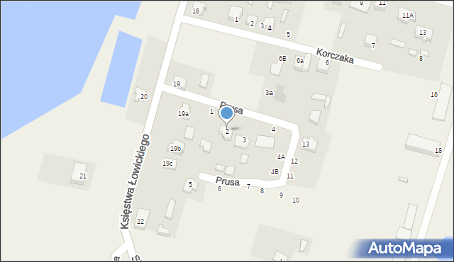 Łyszkowice, Prusa Bolesława, 2, mapa Łyszkowice