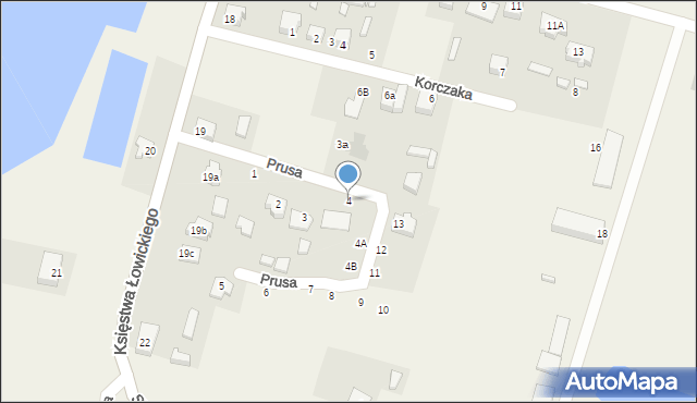 Łyszkowice, Prusa Bolesława, 4, mapa Łyszkowice