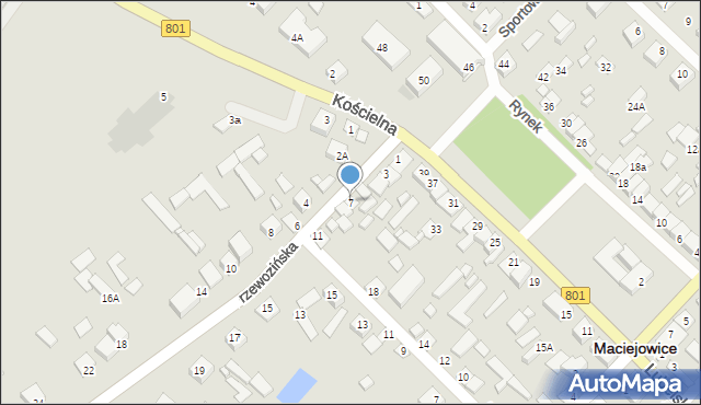 Maciejowice, Przewozińska, 7, mapa Maciejowice