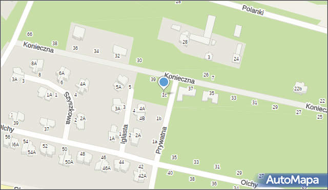 Magdalenka, Prywatna, 1c, mapa Magdalenka