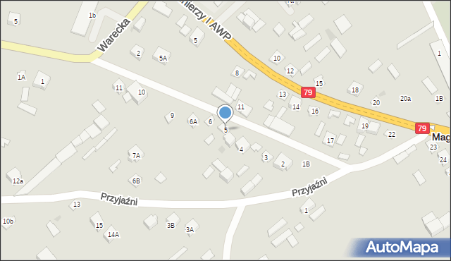 Magnuszew, Przyjaźni, 5, mapa Magnuszew