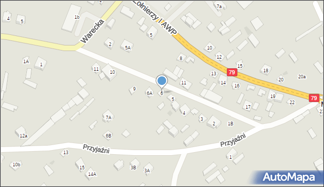 Magnuszew, Przyjaźni, 6, mapa Magnuszew